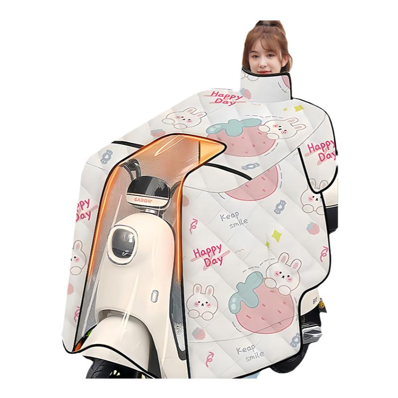 适用于雅迪电动车挡风被冬季斗篷加绒保暖防寒爱玛四季通用防风罩