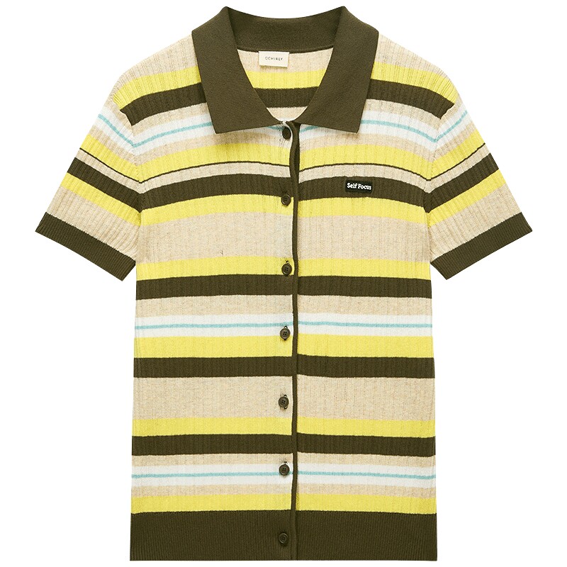 【新品】OCHIRLY欧时力 针织外套2026春夏polo领条纹