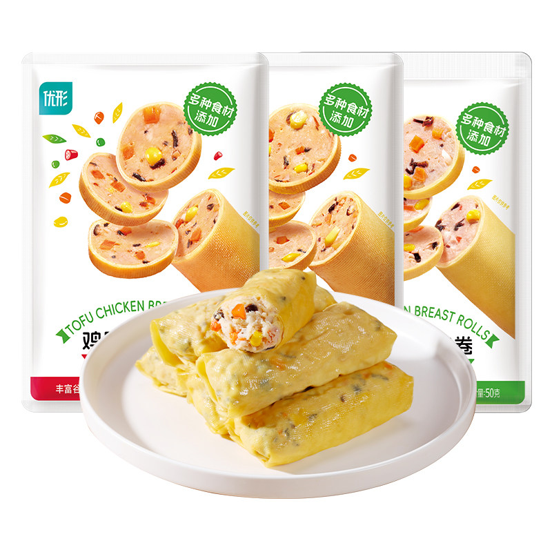 优形豆皮肉卷鸡肉卷零食干豆腐卷解馋饱腹食品健身代餐即食开袋