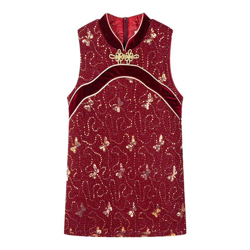 富罗迷周岁女宝礼服过年圣诞2025冬季新款洋气好看女童公主连衣裙