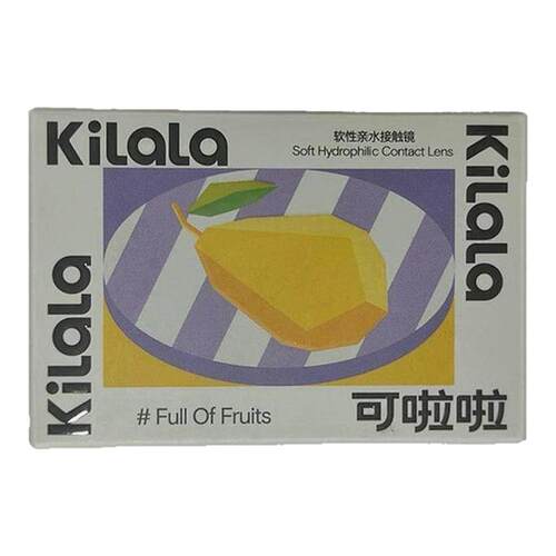 kilala可啦啦美瞳半年抛2片大小直径荔枝茶冻灰自然款隐形眼镜SL