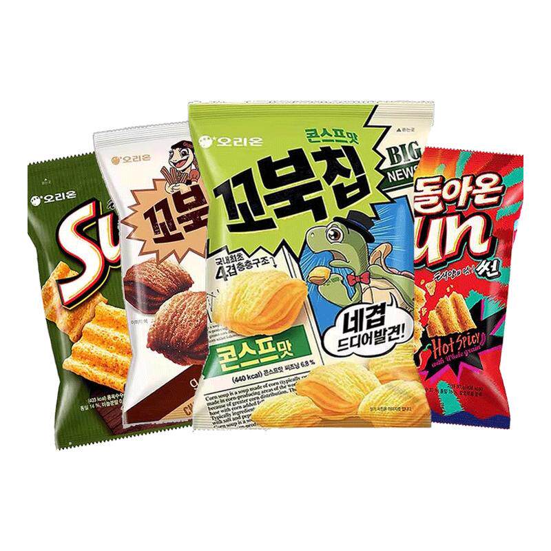韩国进口好丽友乌龟玉米酥sun太阳片浪里个浪巧克力味膨化零食