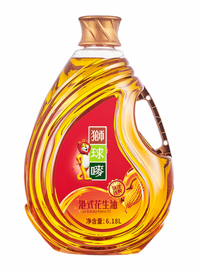 香港狮球唛品牌花生油大容量桶装6.18L一级物理压榨浓香型家用