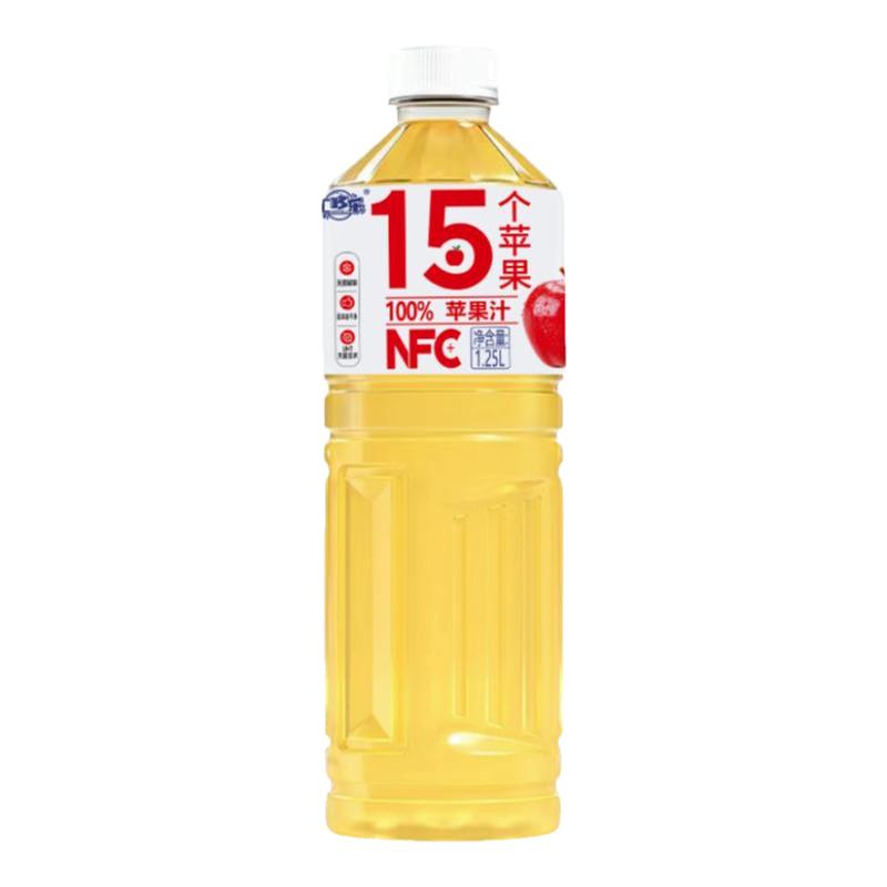 【多口味可选】100%NFC苹果汁桃汁葡萄汁山楂汁1.25L*2大瓶畅享装