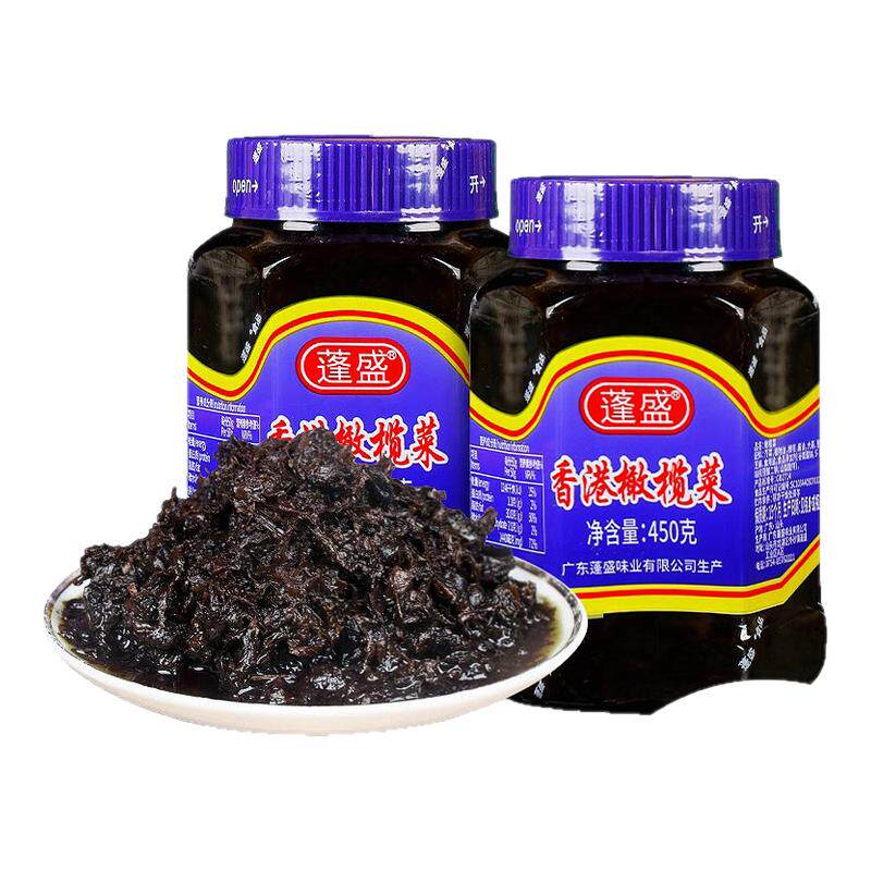 蓬盛香港橄榄菜450g潮汕特产大瓶装配粥下饭菜咸菜榨菜佐餐酱菜