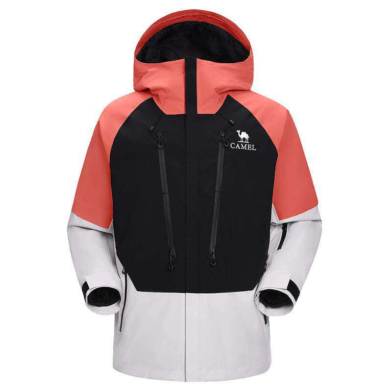 [王俊凯同款]骆驼男装七巧板穿搭防水鹅绒冲锋衣三合一羽绒服外套