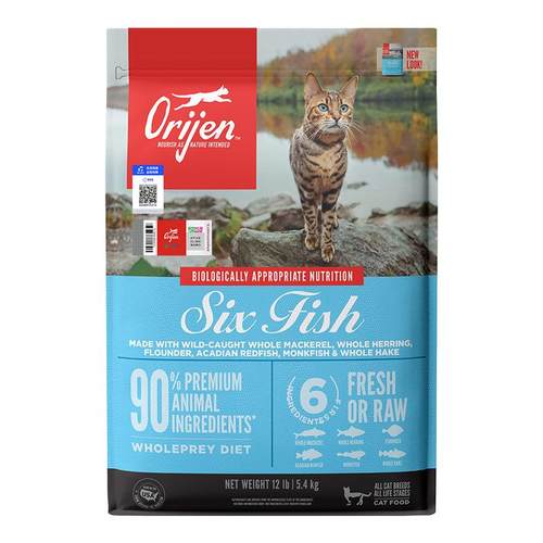 【超】Orijen渴望无谷成猫幼猫通用六种鱼美毛营养猫粮5.4kg