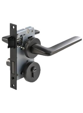 简约门锁室内卧室现代静音磁吸房门锁通用家用房间分体门锁门把手