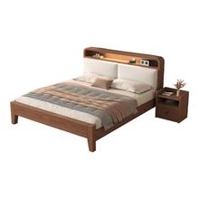 床实木床现代简约主卧双人床1.5m经济型软包储物床出租房单人床架