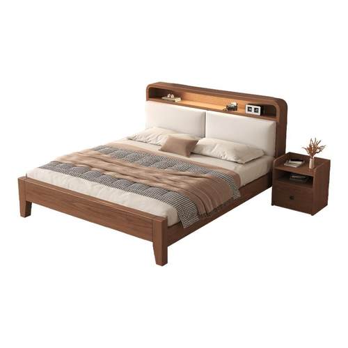 工厂直销实木床简约储物软包床