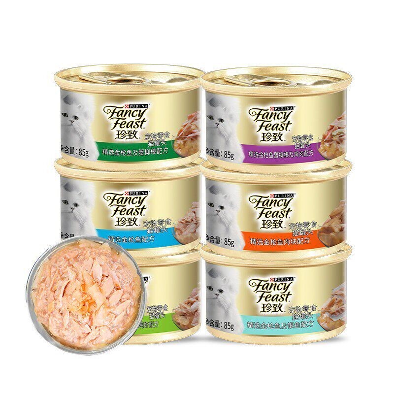珍致猫慕斯主食罐金罐原装进口0添加真鱼真肉零食罐头幼猫成猫85g图片