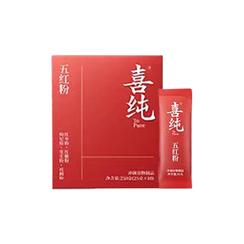喜纯五红粉红枣枸杞轻养谷物女性营养五黑粉玉灵膏冲泡早晚代餐粉图片