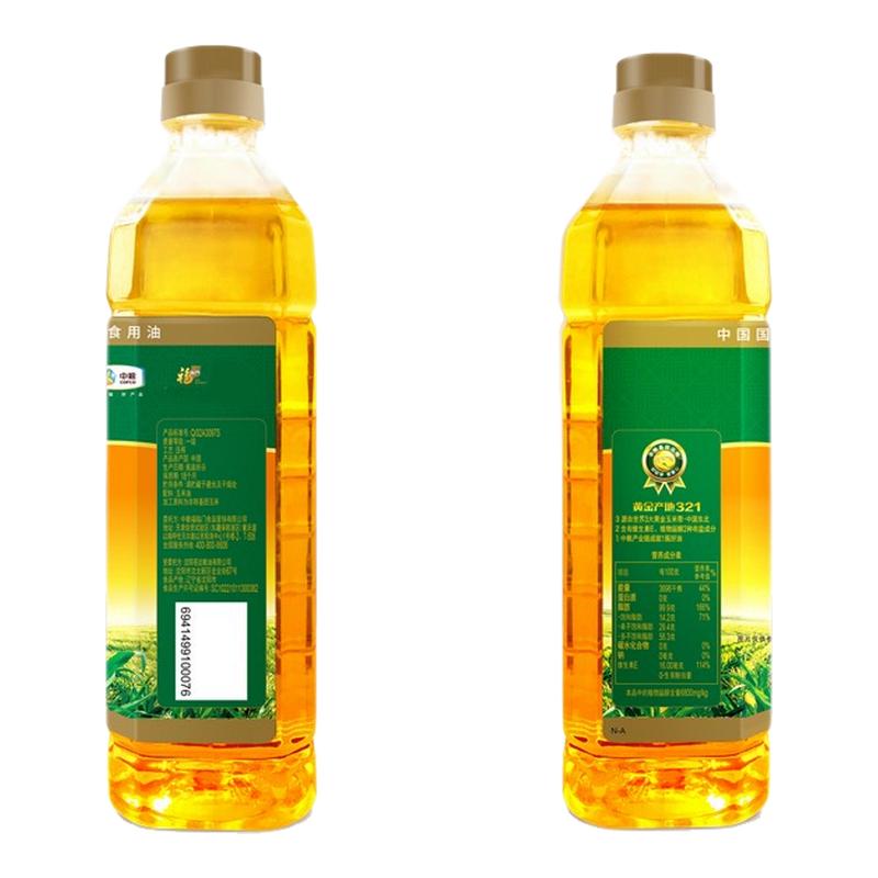 福临门黄金产地玉米油 900ml家用小瓶炒菜