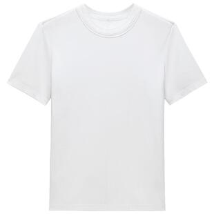 t恤上衣白色内搭春装 OCHIRLY欧时力 丝光精梳棉圆领短袖