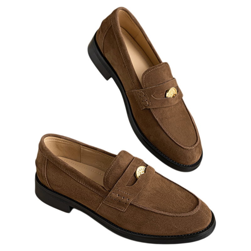 星期六高端系列羊皮真皮乐福鞋女