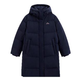 Kappa卡帕女装2025冬季新款简约百搭长款保暖连帽羽绒服K0F82YY23