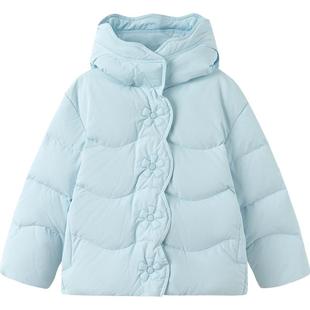 巴拉巴拉女童羽绒服中大童加厚外套秋冬季新款童装儿童连帽宝宝厚