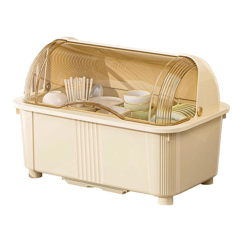 碗碟收纳架家用厨房带盖沥水碗柜置物架放餐具盘子碗筷桌面收纳盒