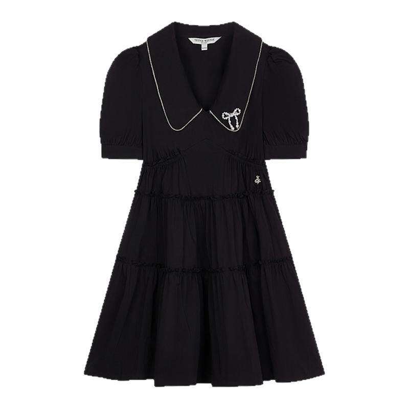 TeenieWeenie小熊奥莱连衣裙夏季法式优雅气质休闲小黑裙学院裙子