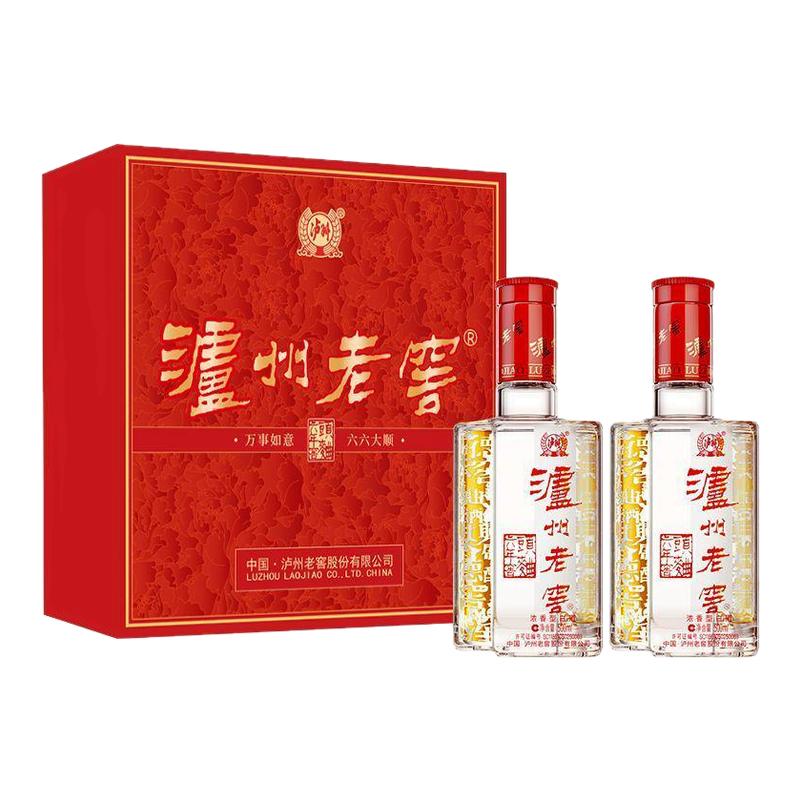 泸州老窖六年窖头曲52度500ml*2瓶六六大顺礼盒装 浓香型白酒自饮