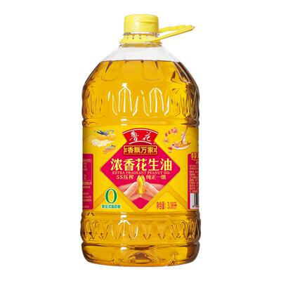 鲁花香飘万家5S一级压榨浓香花生油3.06L*1 食用油 粮油 煎炒烹炸