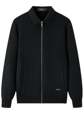 【可机洗】雅戈尔秋冬季男士翻领商务休闲纯色保暖羊毛毛衫外套