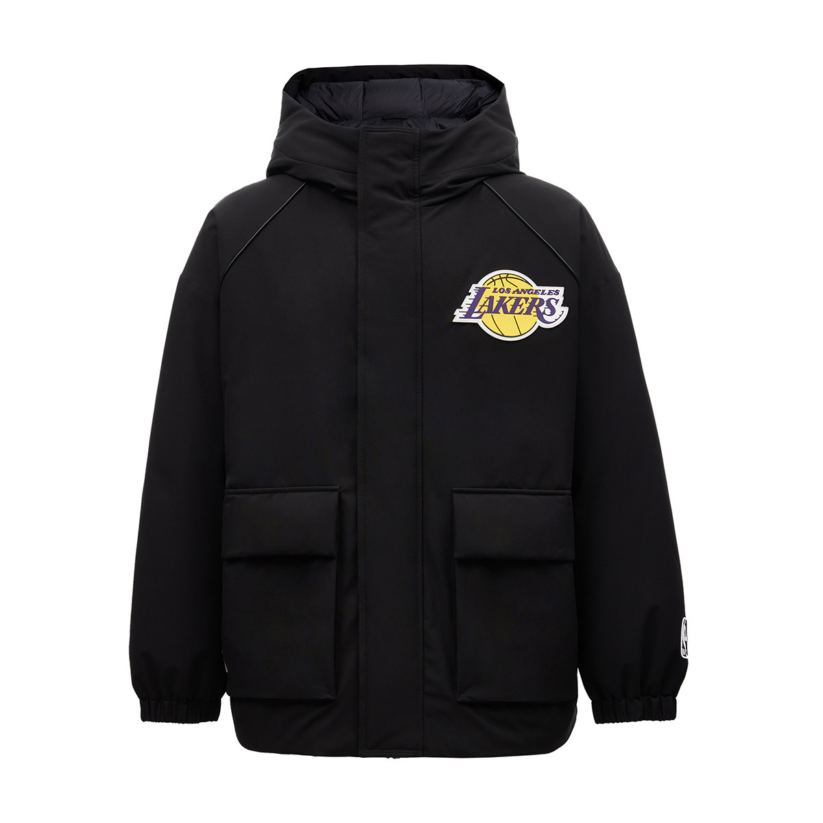 tq区绫致杰克琼斯冬NBA联名湖人队百搭宽松连帽羽绒服男