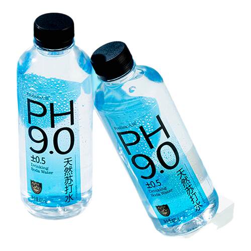 PH9.0天然苏打水弱碱性无气400ml*12/24瓶整箱原味0糖0添加饮用水