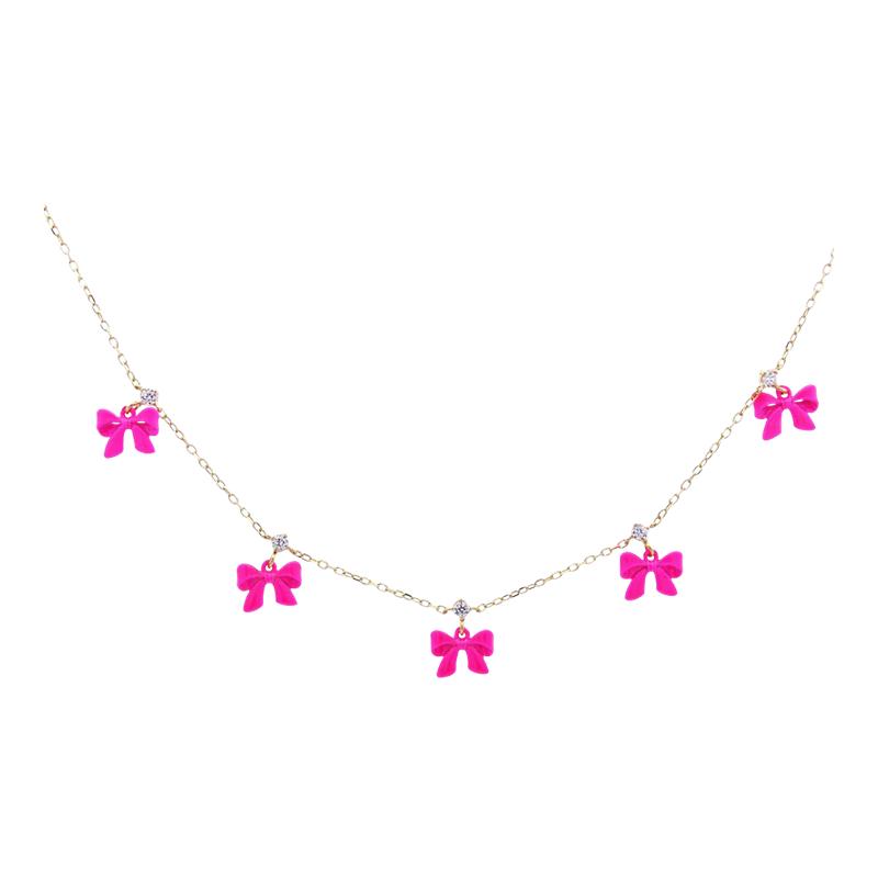 罗予彤同款 RuedesMille蝴蝶结锆石项链时尚百搭锁骨链GR022M2VAU