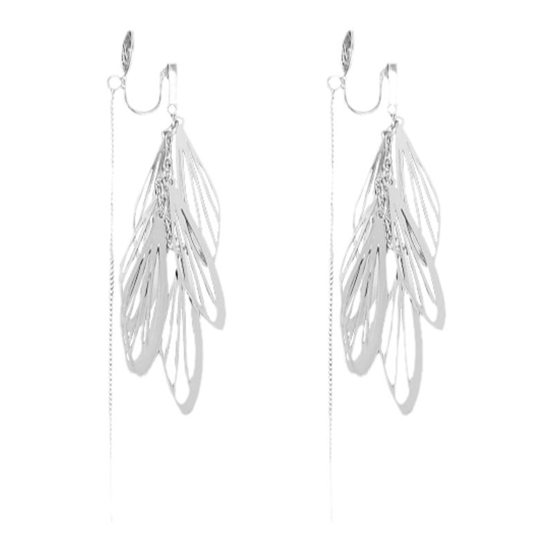 长款流苏蚊香盘耳夹无耳洞女