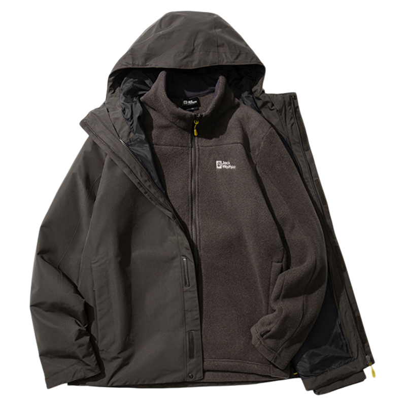 狼爪情侣户外防风防水抓绒三合一