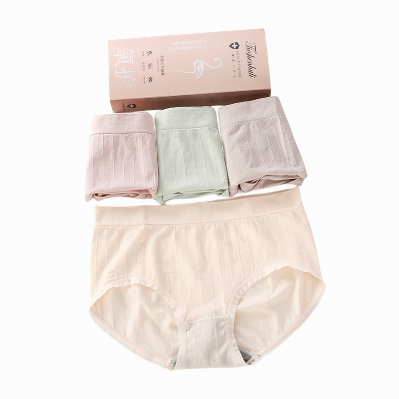 4条盒装中腰石墨烯学生女士内裤