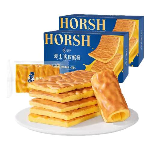 豪士新品虎皮蛋糕早餐面包片健康零食品营养速食懒人代餐吐司整箱