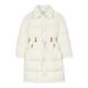 SANDRO秋冬女装 棉服外套 白色收腰袢带翻领中长款 法式 气质优雅时尚