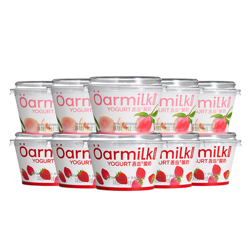 【新品上市】Oarmilk吾岛酸奶草莓蜜桃0乳糖早餐低温酸奶120g*10
