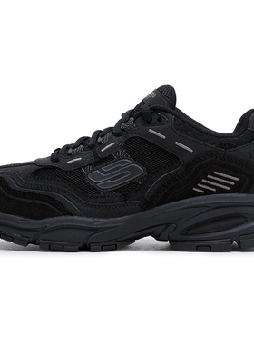 斯凯奇男鞋秋冬新款户外鞋加厚减震老爹鞋黑色休闲鞋子男士运动鞋