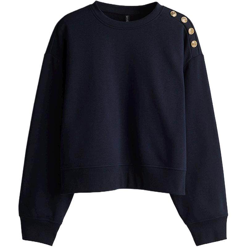 HM冬季女士纽扣装饰卫衣1252018