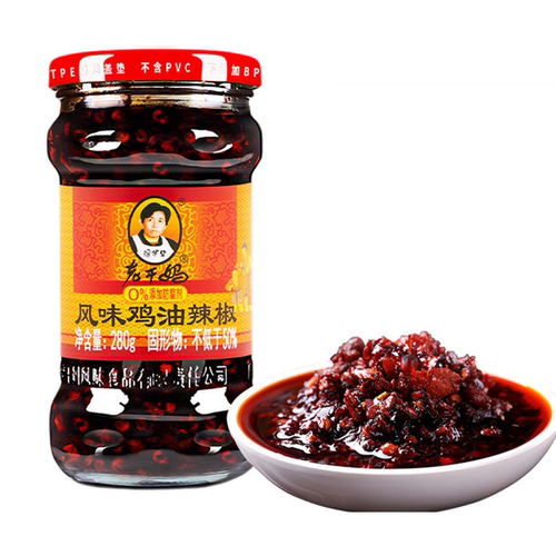 老干妈风味鸡油辣椒280g风味豆豉辣子鸡下饭酱拌面辣椒酱贵州特产