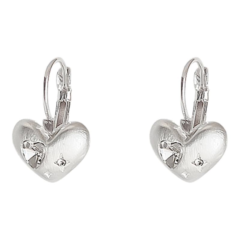 银色爱心耳钉女2025新款