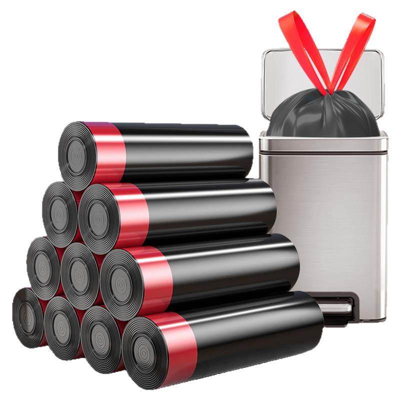 家用手提式厨房50x60袋垃圾袋抽绳式平口加厚一拉收口卧室塑料袋,家庭/个人清洁工具,家用垃圾袋,淘宝优惠券,粉丝福利购,淘宝优惠卷