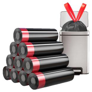 家用手提式 平口加厚一拉收口卧室塑料袋 厨房50x60袋垃圾袋抽绳式