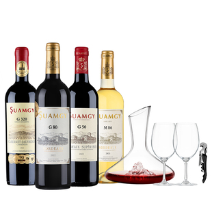 圣芝波尔多AOC红酒G50赤霞珠干红法国原瓶进口甜白葡萄酒组合