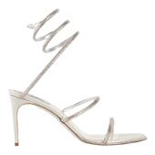 礼物 RENE CAOVILLA CLEO系列灰色水钻系带细高跟凉鞋