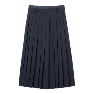 条纹长款 SANDRO博主同款 时尚 学院风法式 高腰半身裙 2025秋冬女装