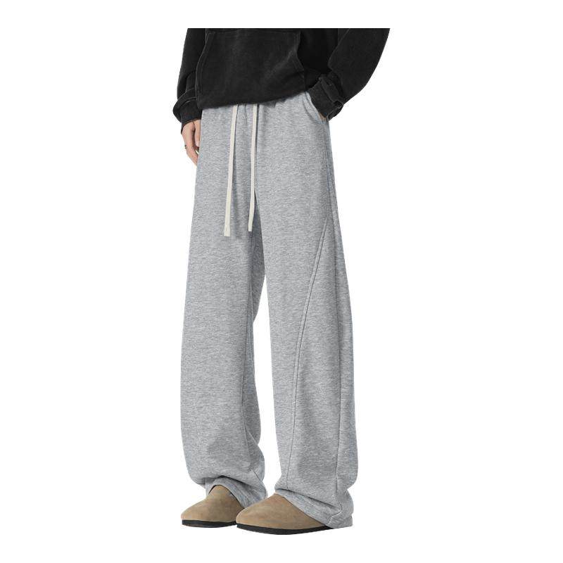 罗蒙美式弯刀休闲裤男士加绒加厚卫裤2025秋冬季新款阔腿运动裤子,男装,休闲裤,淘宝优惠券,粉丝福利购,淘宝优惠卷