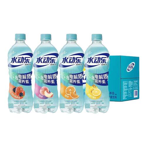 可口可乐水动乐600ml*15瓶桃味橙子柠檬莓果味营养素饮料囤货