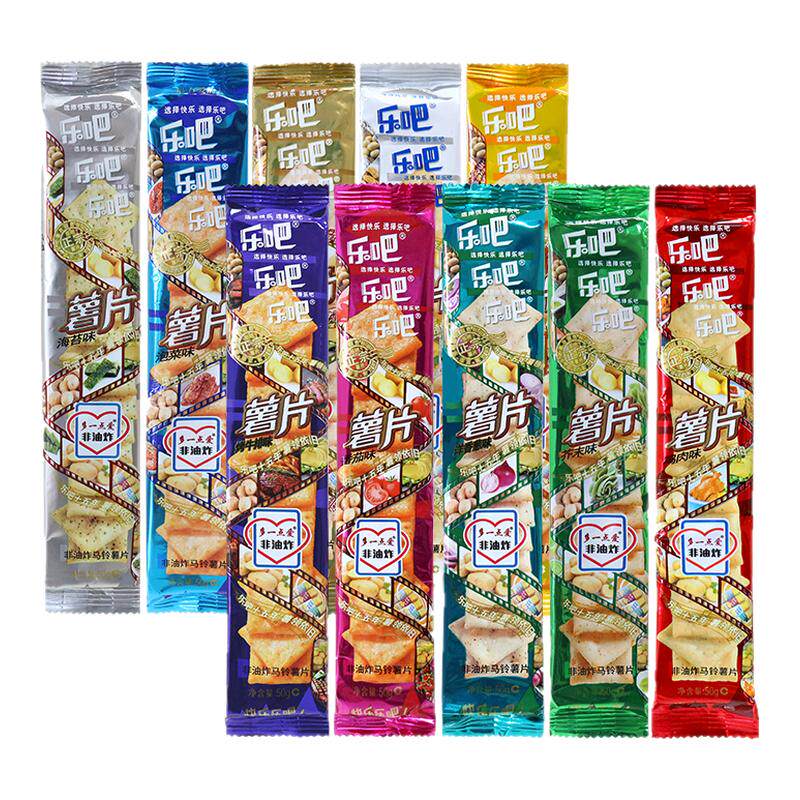 乐吧薯片多口味薄脆薯脆非油炸自选休闲食品办公室解馋小零食小吃 - 实物图
