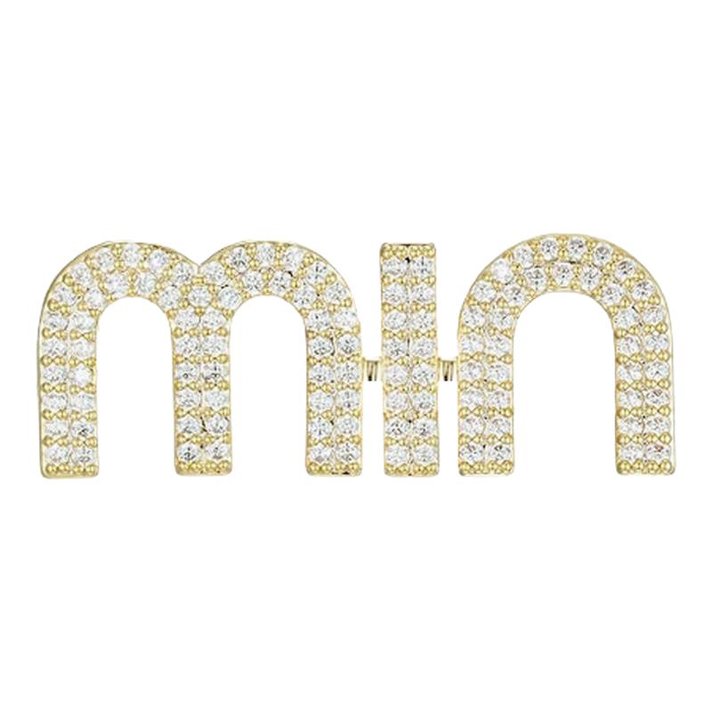 金色字母胸针高档女奢华