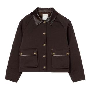 迪木尔风巴恩风棉质皮革夹棉棉服短款 女装 外套 新款 SANDRO2025秋季