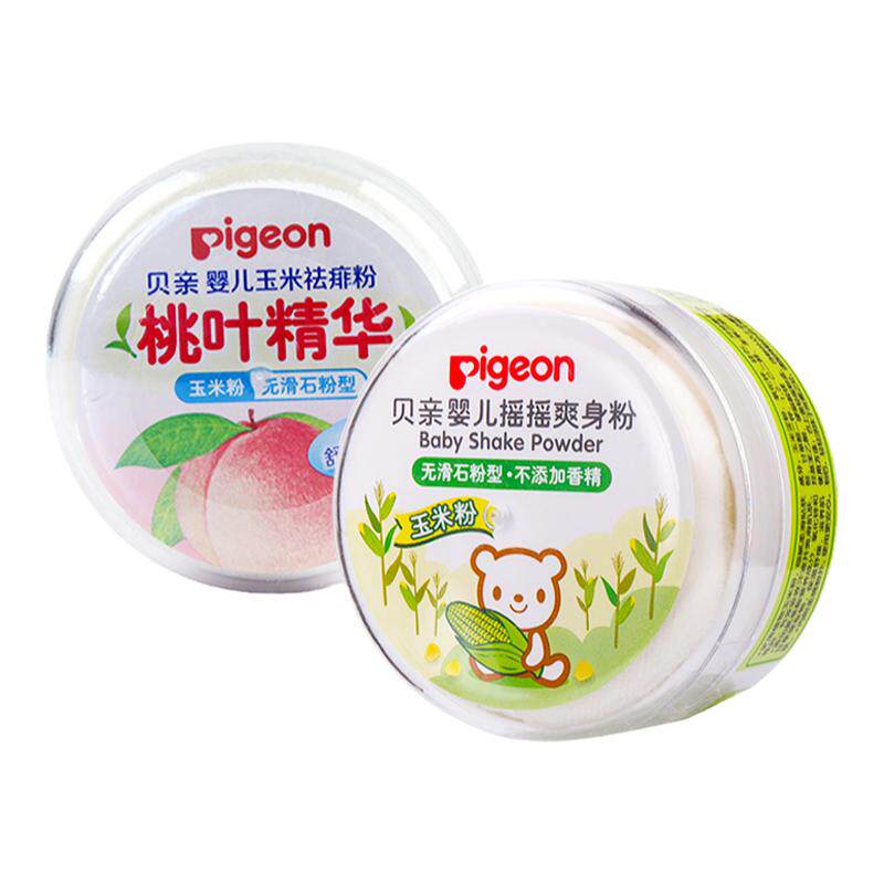 贝亲婴儿爽身粉新生儿玉米粉痱子粉宝宝舒缓爽身粉摇摇粉自带粉扑